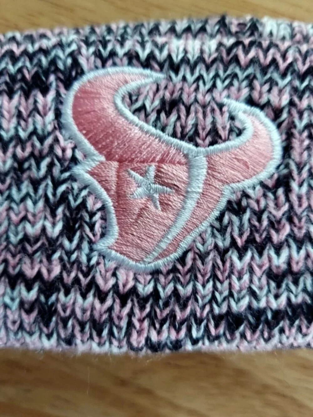 Houston Texans Womens Knit Headband Pink Black Embroidered Logo NFL New